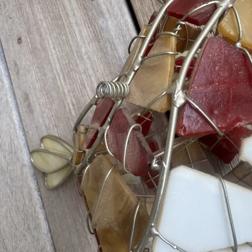 Stain Glass Rooster Candle Holder for votive candle Cottagecore Farmhouse Decor